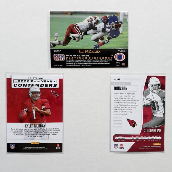 Arizona Cardinals 9 Player Card Lot [FBL1_4] - Picture 6 of 8